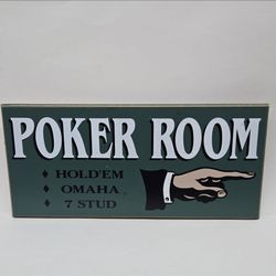 Poker Room Decorative Wood Sign
