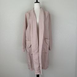 Eileen Fisher Lyocell Linen Blend Shawl Collar Jacket, Size L/XL