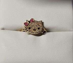 14 k GOLD HELLO KITTY RING