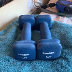 Neoprene Set Of 5 Pound Dumbbells Reebok Dumbells
