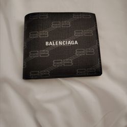 Balenciaga Men's Signature Square Monogram Folded Wallet