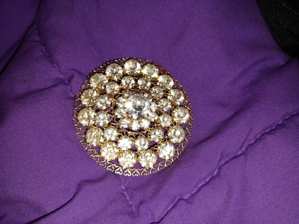 4 Tier Vintage Rhinestone Brooch