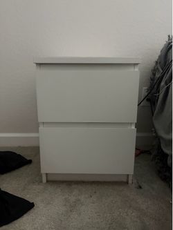 White 2-Drawer Nightstand