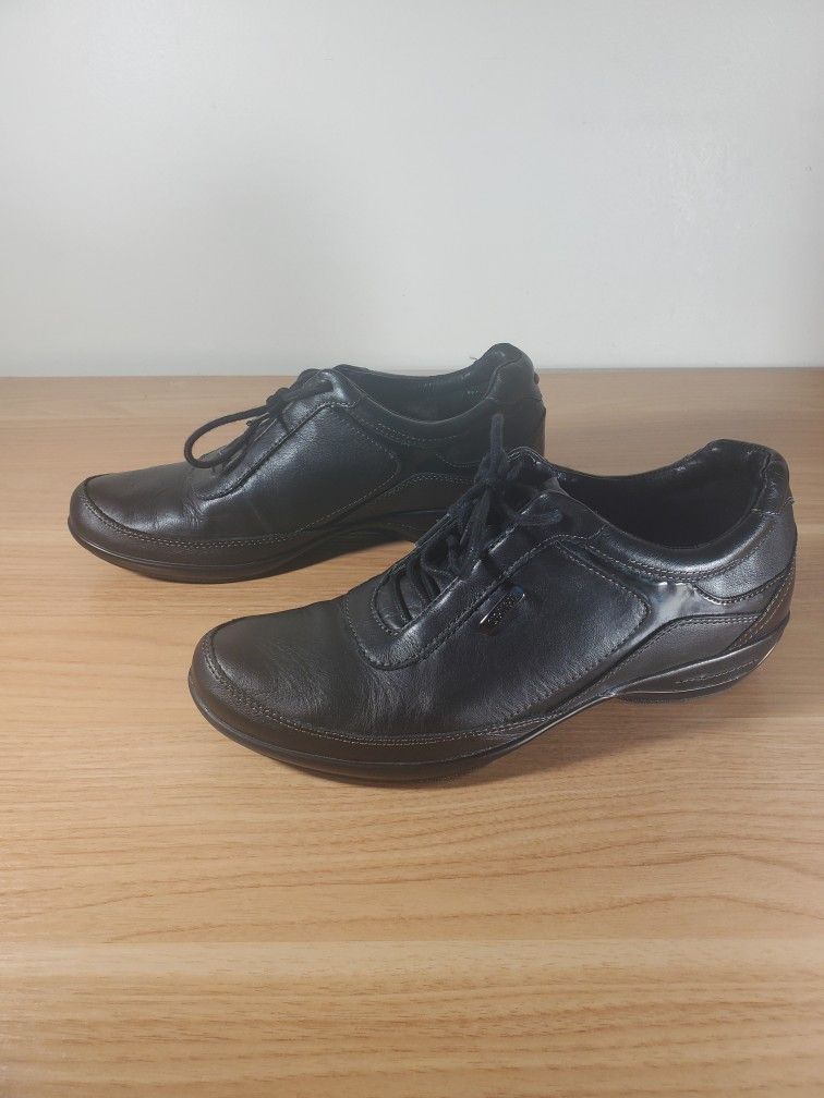 Aetrex Holly Womens Size 10 Casual Shoes Comfort Lace-Up Oxford Black Leather