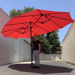 Brand New $95 Large 15 FT Double Sided Umbrella Outdoor Patio Garden Yard (Weight base not included) 