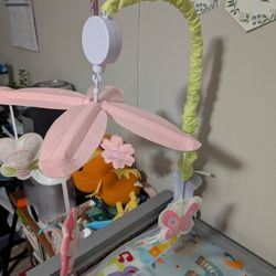 Floral Baby Crib Musical Mobile