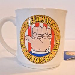 Vintage 1982 Official Left Hander’s Mug, 10oz Japan Novelty Mug NEW