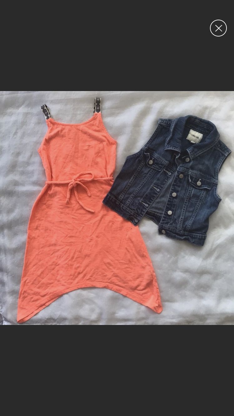 Girls dress and jean vest