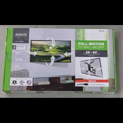 SANUS VuePoint Full-Motion TV Wall Mount for TVs 26"-65" up to 55 lbs, Comes with 9.8' 4K HDMI Cable