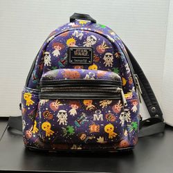 Loungefly Disney Star Wars Purple Chibi Character Mini Backpack