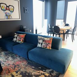 Rove Concepts - 3 piece Turquoise Couch: $1,750 (OBO)