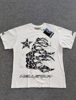 Hellstar “Path to Paradise” Flame Logo Tee (White) SMALL