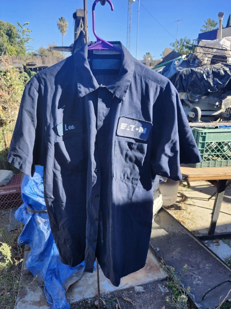 Cintas Blue Short Sleeve Shirts Size LARGE