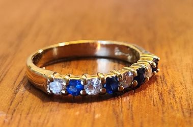 Womens Saphhire Rung 10k Gold Plated 