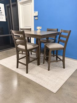 Brand New 5-Piece Counter Height Dining Room Set – Tall Table with 4 Chairs $10 Down