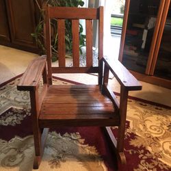 Child’s Vintage Oak Rocking Chair 