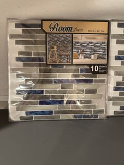Blue White Gray Backsplash