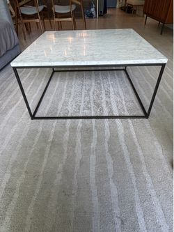 West Elm Streamline Marble Coffee Table – 32” Square