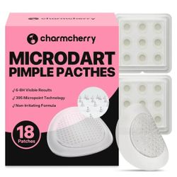 Pimple Patches for Face (18 Count), Microdart Acne Patches, Hydrocolloid Blemish Spot with Salicylic Acid
