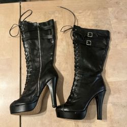 Size 8 zip up stiletto boots