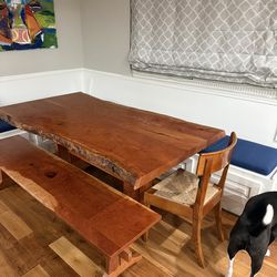 Real Cherry Wood Table and Bench