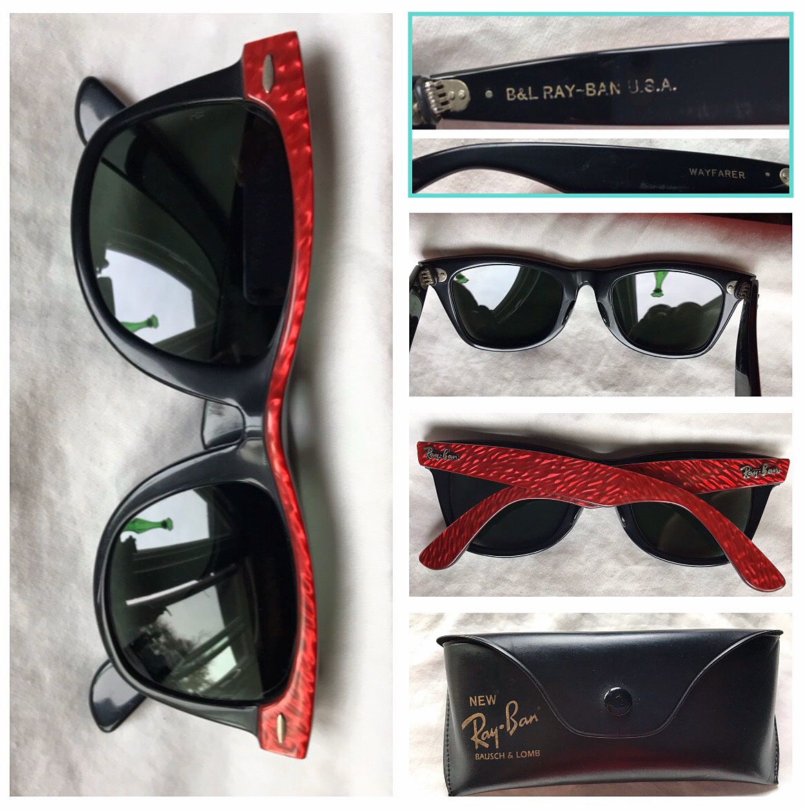 Vintage Ray Ban Raybans RayBan Street Neat Electric Red & Black, sunglasses