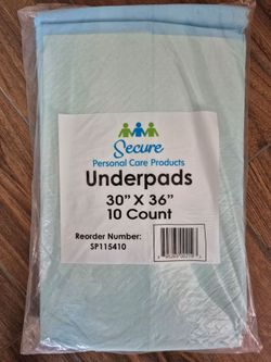 Underpads 30x36; $2.5 Per Pack; Available 10 Packs