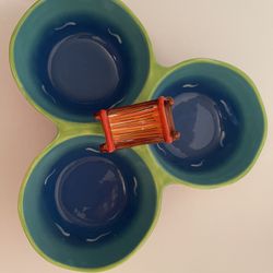 Hand Painted Clay Art, Divider Dish , Beach Theme