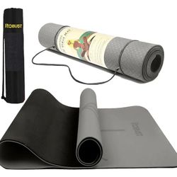 New Yoga Mat - 1/4" Thick Non-Slip Mat with Position Lines and Texture Surface - Includes Strap and Storage Bag - TPE Eco-Friendly, Sweat-Proof