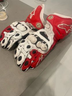 Alpine stars medium full gauntlet gloves red/white