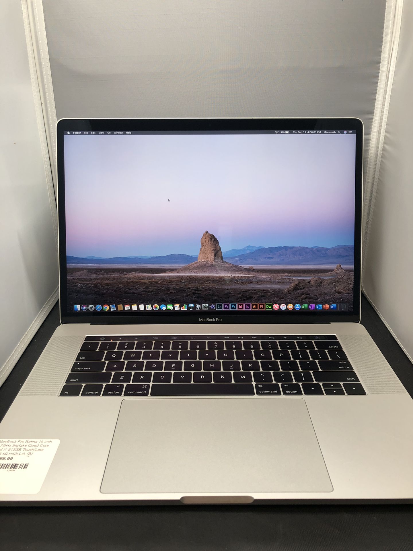 Apple MacBook Pro 15 inch retina with Touch Bar silver