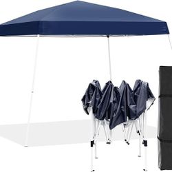 Outdoor 8x10 Ft Pop Up Canopy Tent,Portable Instant Folding Shelter Gazebos, Patio Canopy with Carrying Bag,Navy Blue