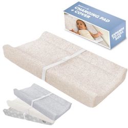 Jool Baby Soft Changing Pad + Washable Cover, Non-Slip - Fits Standard Changing Tables & Dressers