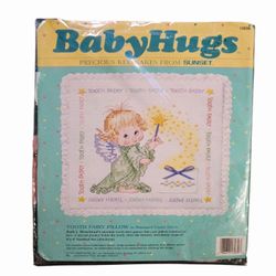 Vintage babyhugs tooth fairy pillow sunset stamped cross stitch Kit 13039
