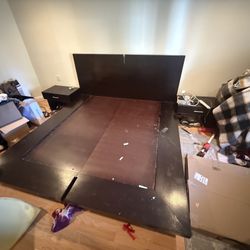 Free Cal King Bed Frame With Built In End Tables 
