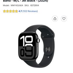 Apple Watch Series 10 (GPS+Cellular) 46mm Aluminum Case with Black Sport