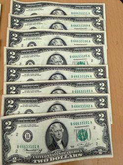 Billetes de $2 two-dollar bill