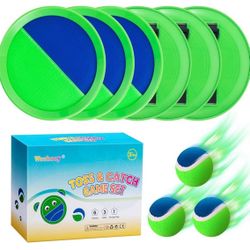 Brand New Kids Toys - Outdoor Games for Kids, Toss and Catch Ball Set with 6 Paddles 3 Balls