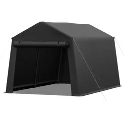 6x8 Outdoor Shelter Shed with 2 Zippered Doors, Windows, Waterproof & UV Protection See All Pictures New In Box
