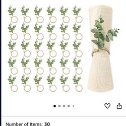 Eucalyptus and Tweed Napkin Rings