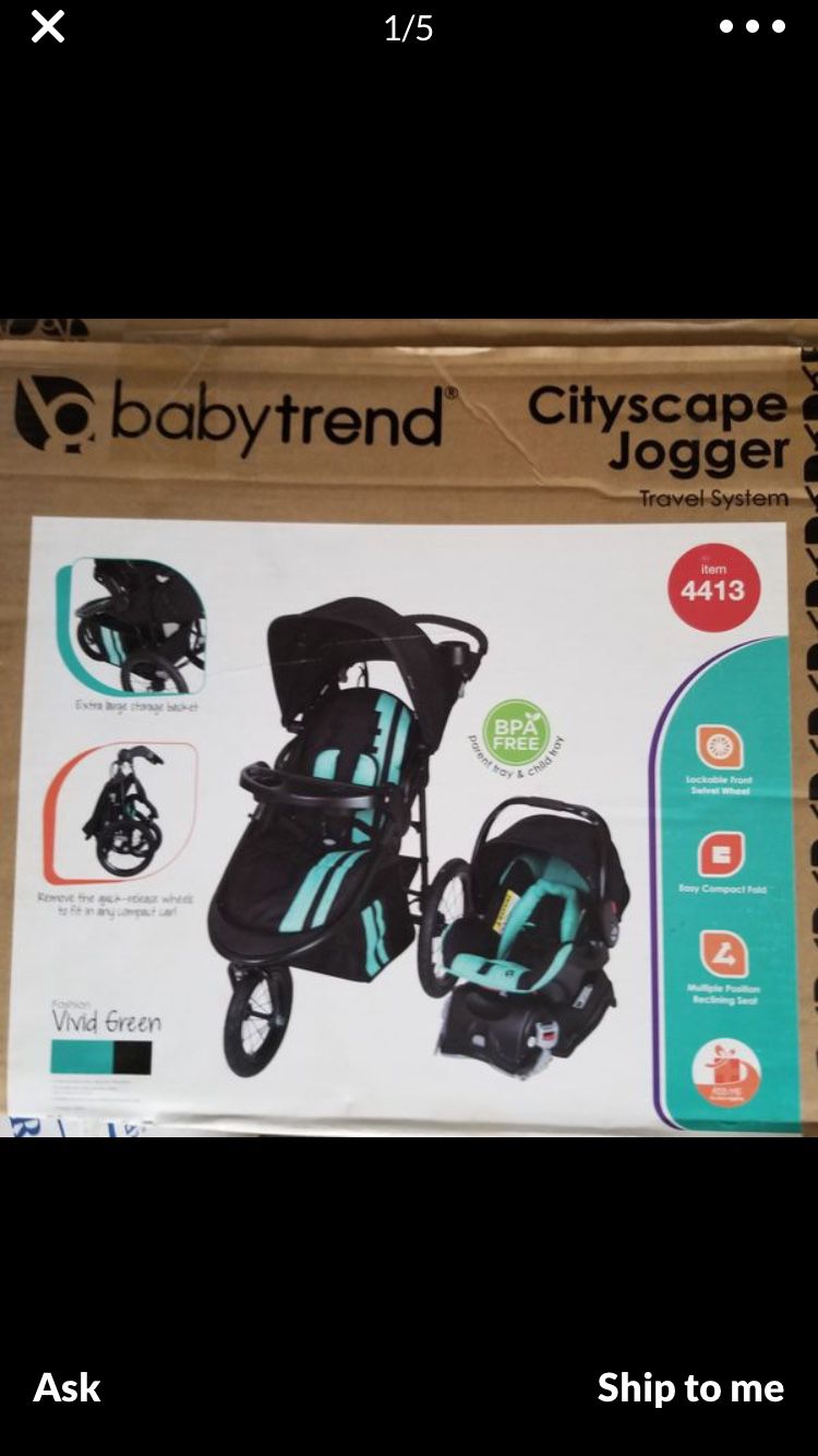 Baby trend cityscape stroller + car seat + base