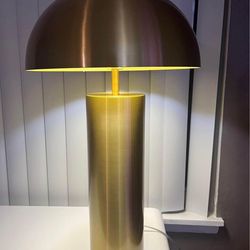 York 27" Tall Table Lamp with Metal Shade in Brass/Brass