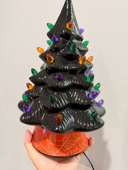 Halloween Christmas tree with lights
