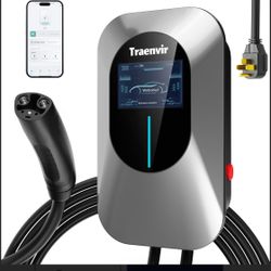 Level 2 EV Charger for NACS, EV Charger Level 2 48A, 240V Wall Electric Car Chargers for Home, NACS Connector with NEMA14-50 Plug, 4.3in Smart Display