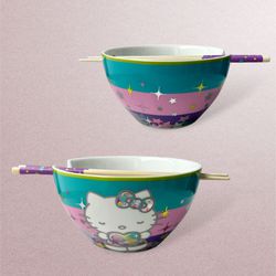Sanrio Hello Kitty 6in 20oz Bowl With Chopsticks