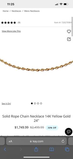 24 In 14k Gold Rope Chain Brand New