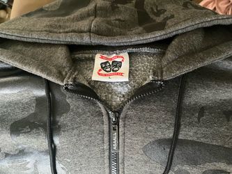 ASAALICO black / gray cartel zip up sweater