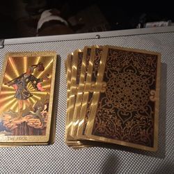 Gold Foil Large Tarot Cards Excellent Condition