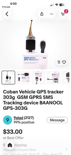 GPS tracker 303g GSM GPRS SMS Tracking device BAANOOL