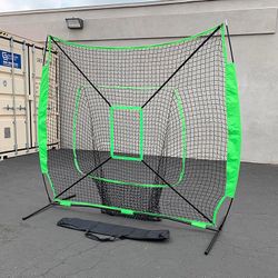 (NEW) $55 Baseball & Softball Practice Hitting & Pitching 7x7’ Net with Bow Frame, Carry Bag